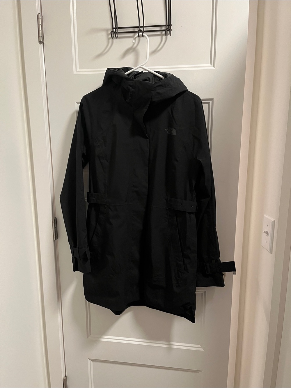 The North Face Black Hooded rain Coat